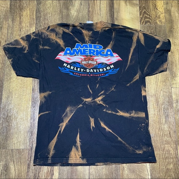 Custom bleached Harley Davisson t shirt - Picture 4 of 7